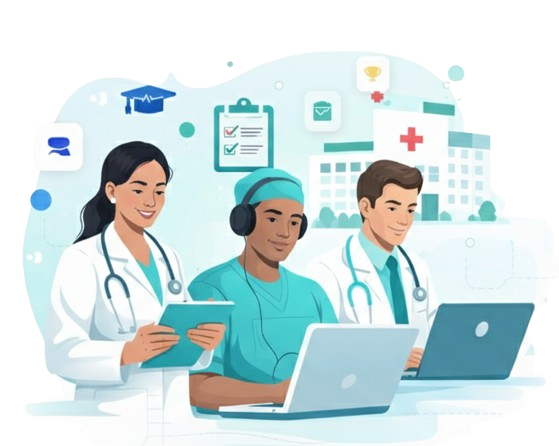 Medical online learning illustration
